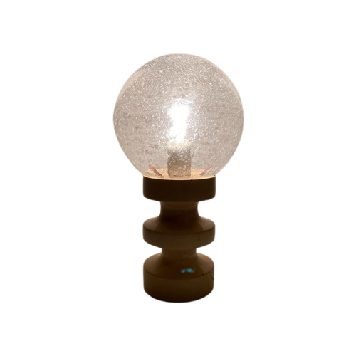 Mushroom Lamp Met Wit Houten Voet , Space Age