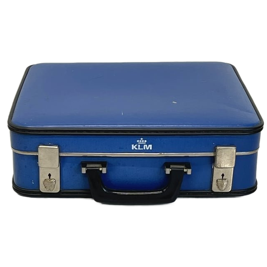 Vintage Klm Koffertje Seventies Blauw 1
