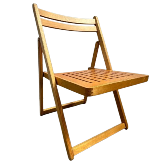 6x Vintage, Midcentury (beuken) Houten Klapstoel 1