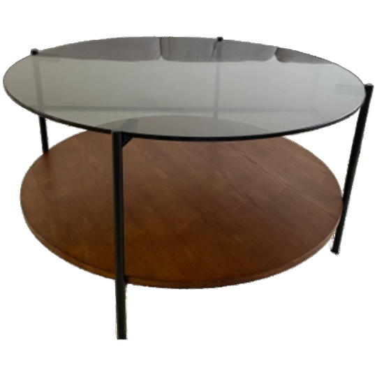 Salontafel Met Omkeerbaar Tafelblad (glas En Bruin Hout) 1