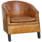 Unieke, Tijdloze Vintage Schapenleren Art Deco Design Fauteuil Van Bart Van Bekhoven thumbnail 1