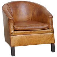 Unieke, Tijdloze Vintage Schapenleren Art Deco Design Fauteuil Van Bart Van Bekhoven