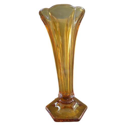 Art Deco Val Saint Lambert Luxval Vaas Americain Amber