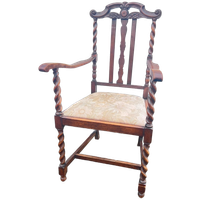 Antiek Engels Eiken Stoel Met Armleuningen, Maten Volgen Nog