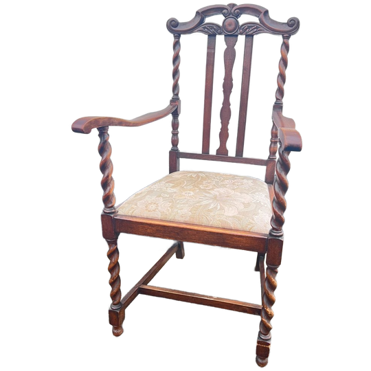 Antiek Engels Eiken Stoel Met Armleuningen, Maten Volgen Nog 1