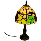 Tiffany Style Table Lamp - Stained Glass Shade And Decorative Base - Ca. 1980’S (No Cracks) thumbnail 1