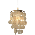 Opaline Capiz Parelmoer Vintage Schelp Hanglampen Meerdere Beschikbaar thumbnail 1