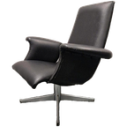 Goldsiegel Vintage Draaifauteuil Zwarte Draaistoel Jare 60 thumbnail 1