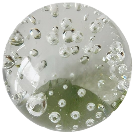 Vintage Bolvormige Presse-papier Kristal Bubbels Transparant 5,5 Cm 1