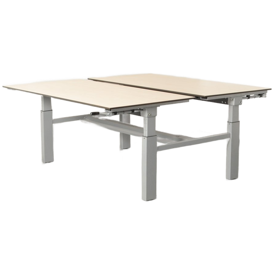 Solidesk Benchwerkplek, Wild Peren Blad, 160 X 80 Cm (2x), Hoogte Instelbaar Onderstel D.m.v. Han 1
