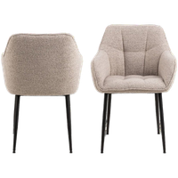 Nivala Eetkamerstoel - Set Van 2 - Beige Met Mat Zwarte Poten