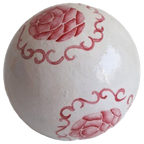 Een Ronde Bal Gips Ø 10 Cm Met Bloemmotief thumbnail 1