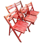 Klapstoelen Mid Century Rood, Set Van 5 thumbnail 1