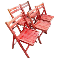 Klapstoelen Mid Century Rood, Set Van 5