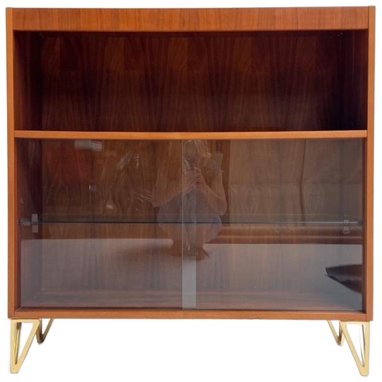 Deense Vitrinekast Op Messing Pootjes, 1970's 1