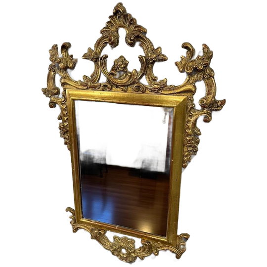 Vintage Gouden Barok Spiegel Met Kam/ Wandspiegel 1