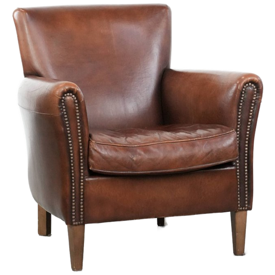 Elegante Karaktervolle Vintage Schapenleren Fauteuil/ Armchair Met Prachtige Warme Kleuren 1