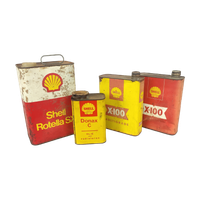 4 Oude Shell Olieblikken