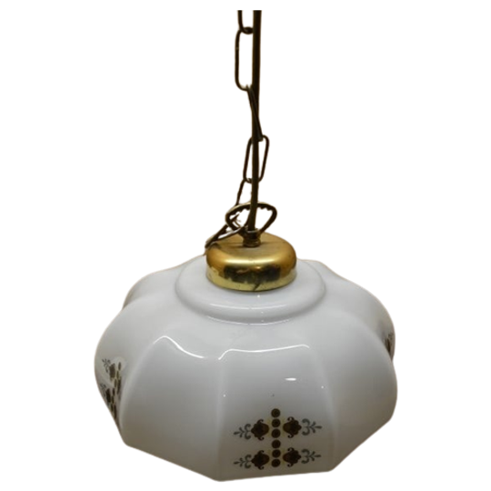 Ouderwetse Glazen Plafond Lamp Met Ketting 1