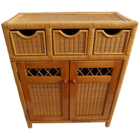 Vintage Rotan/Bamboe Kast, Bohemien