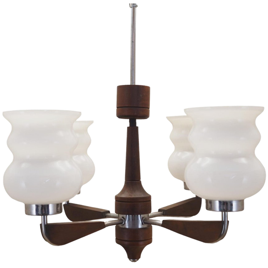 Wooden Chandelier, Danish Design, 1970s, Production: Denmark 1