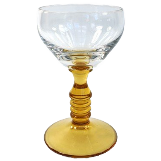 Vintage Wijnglas Voet Amber 1