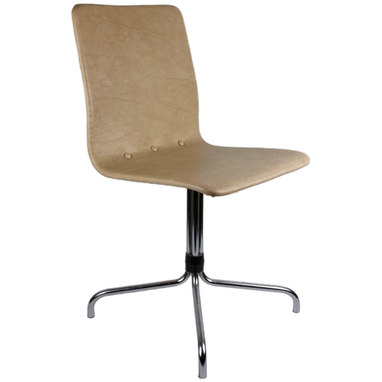 Vintage Brabantia Stoel / Stool / Chair Voor Eetkamer Of Keuken In Beige Kunstleder (skai) 1