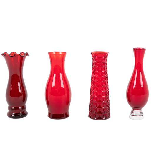 Set Of 4 Art Glass Vases By Monica Bratt For Reijmyre, Sweden 1950’s 1