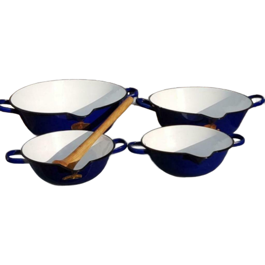 Antieke Set Met 4 Emaille Schalen Uit Een Duitse Apotheek 1
