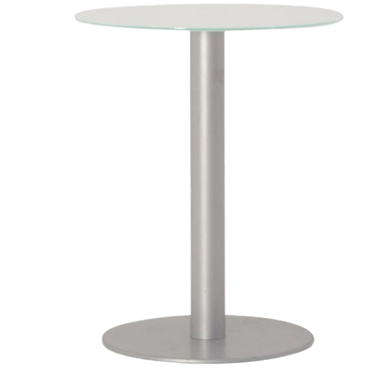 Leopard Bijzettafel, Wit Glas, 60 Ø Cm 1