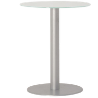 Leopard Bijzettafel, Wit Glas, 60 Ø Cm