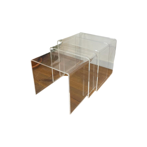 Vintage Design Nesting Tables Plexiglas Set/3