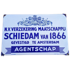 Emaille Bord N.V. Verzekering Maatschappij Schiedam Van 1866 thumbnail 1