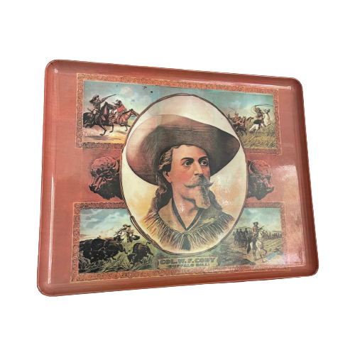 Dienblad Col. W. F. Cody. / Buffalo Bill , Western Hoed, Cowboyhoed Saloon Accessoire -- Bar Inve