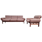 Vintage Coja Bank & Fauteuil Zweden '70 Leer Palissander thumbnail 1