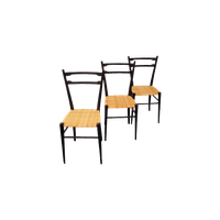 Cane Chairs In The Style Of Gio Ponti, Set Of 3