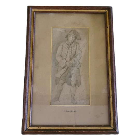 Tekening Van Een Soldaat Van C. Jacquand, Gedateerd 1832 1