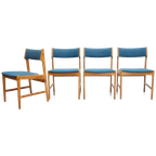 Set Van 4 Vintage Eetkamerstoelen Denemarken thumbnail 1