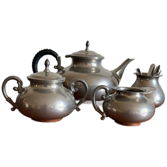 Thee Servies In 5 Delen : Zinn Etain Pur Tiel C K Holland Real Pewter, 1