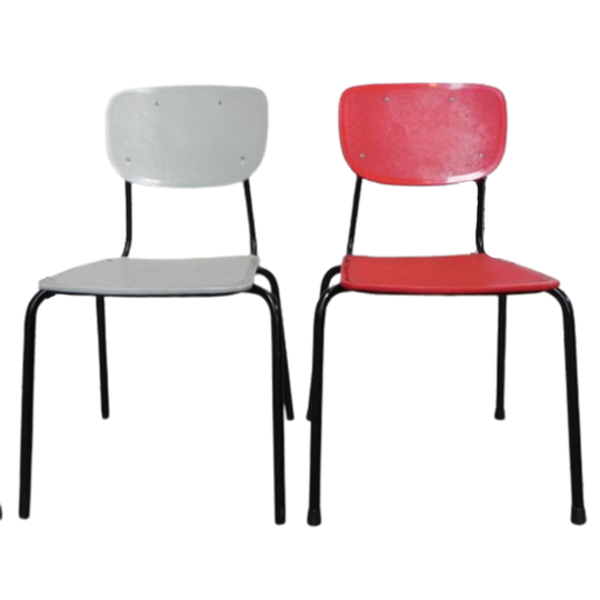 Vintage Stoel In Rood Of Grijs 1