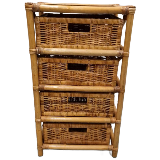 Vintage Ladekast Bamboe Ladekast Vintage Nachtkastje 1