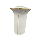 Fena White Pinstripe Gold Vase thumbnail 1