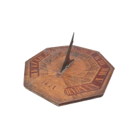 Antieke Houten Zonnewijzer