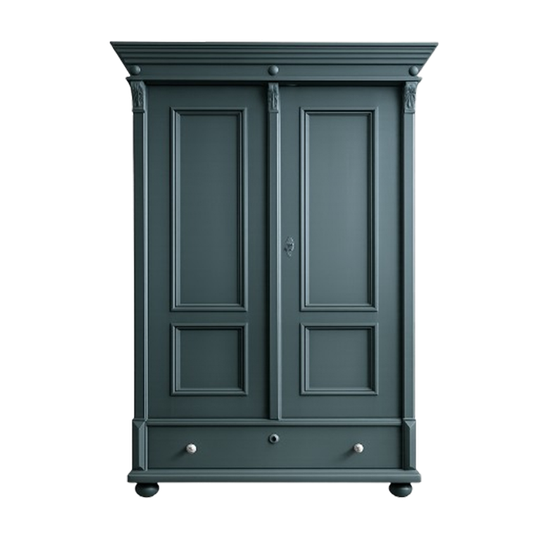 Oude Hongaarse Brocante Kast Linnenkast In De Kleur Oud Blauw 1