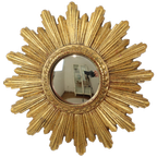 Kleine Sunburst Spiegel Bladgoud Convex Zonnespiegel 25cm thumbnail 1