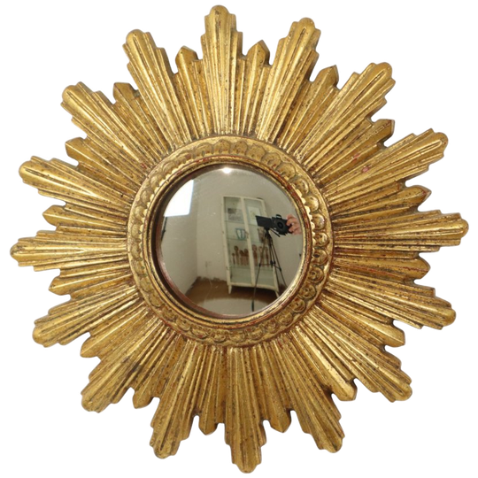 Kleine Sunburst Spiegel Bladgoud Convex Zonnespiegel 25cm 1