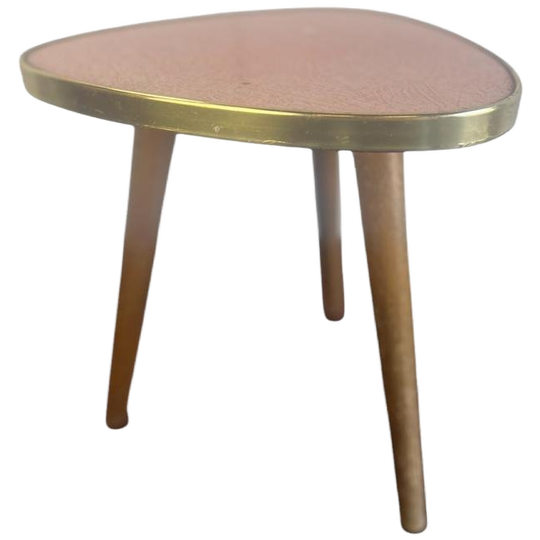 Vintage Roze Formica Mini Tafeltje / Plantentafeltje 1