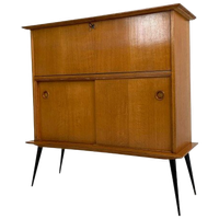 Secretaire Met Schuifdeuren Op Ranke Poten, Jaren 50