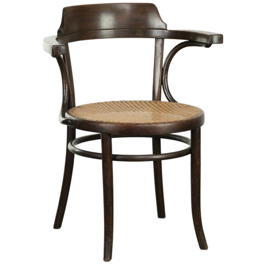 Originele Cosmos Vintage Webbing Bijzet/ Eetkamerstoel/ Cafe Stoel Met Sierlijk Gebogen Hout In Thonet Stijl Uit Begin 20e Eeuw 1