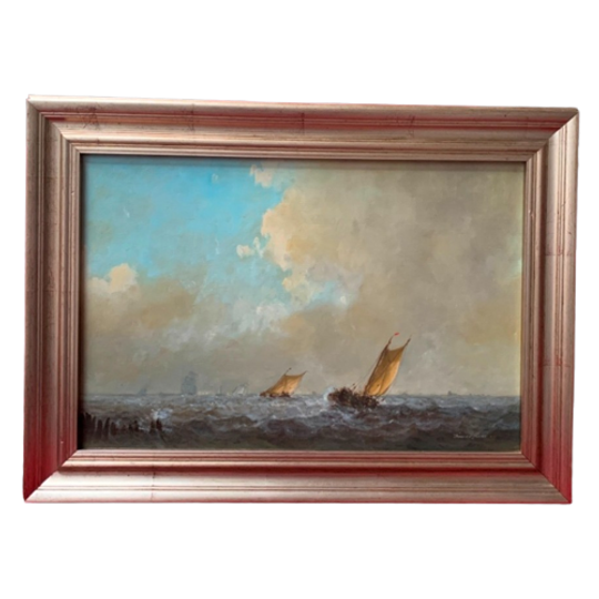 Frans Van Der Heide (1936-1999). Schilderij "zeegezicht". 1